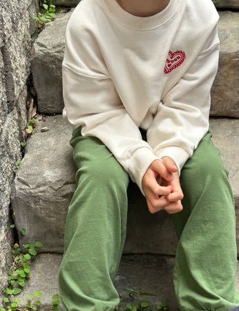 [키즈] heart sweatshirt -레드